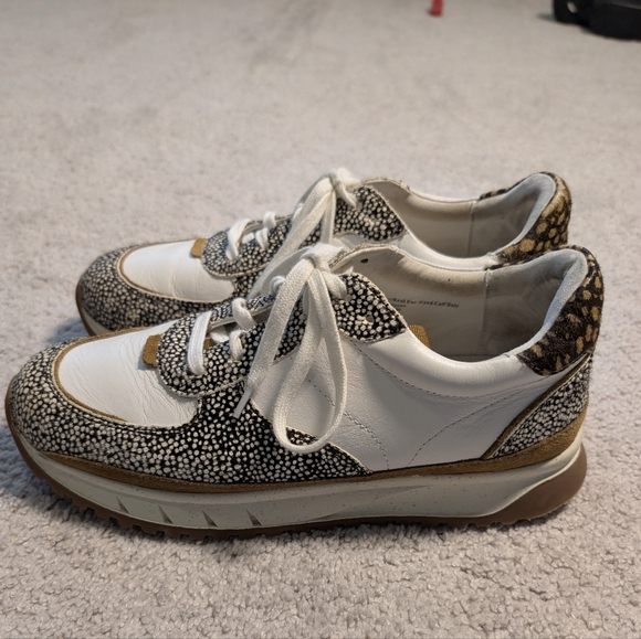 Madewell Kickoff Trainer Sneakers Leather Spot Mix Calf Hair Women's Size 9.5. - Picture 3 of 13